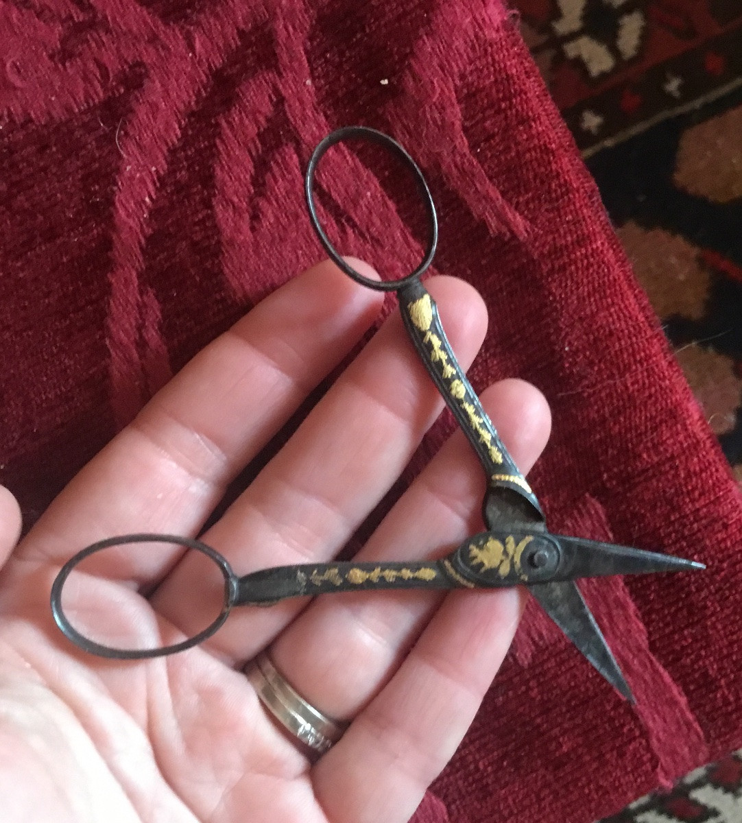 Pair Of 18th Century Steel And Gold Scissors -photo-3