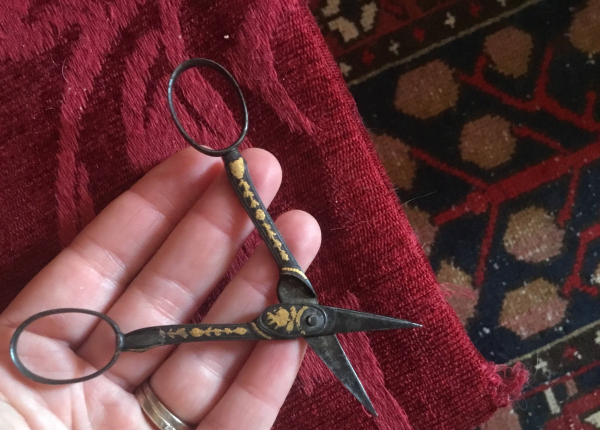 Pair Of 18th Century Steel And Gold Scissors -photo-4