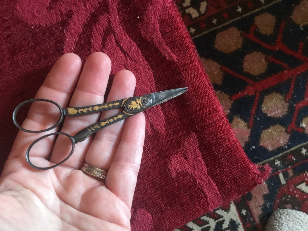 Pair Of 18th Century Steel And Gold Scissors -photo-2