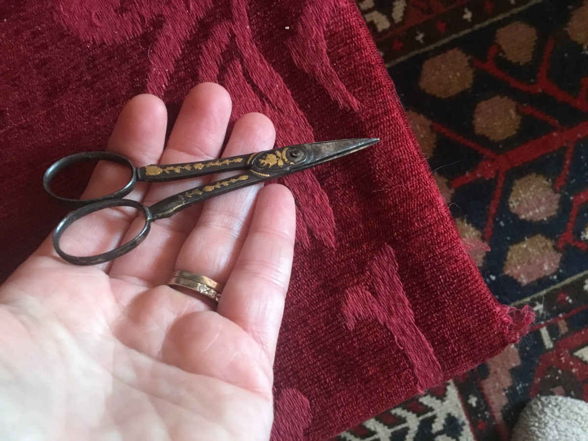 Pair Of 18th Century Steel And Gold Scissors -photo-3