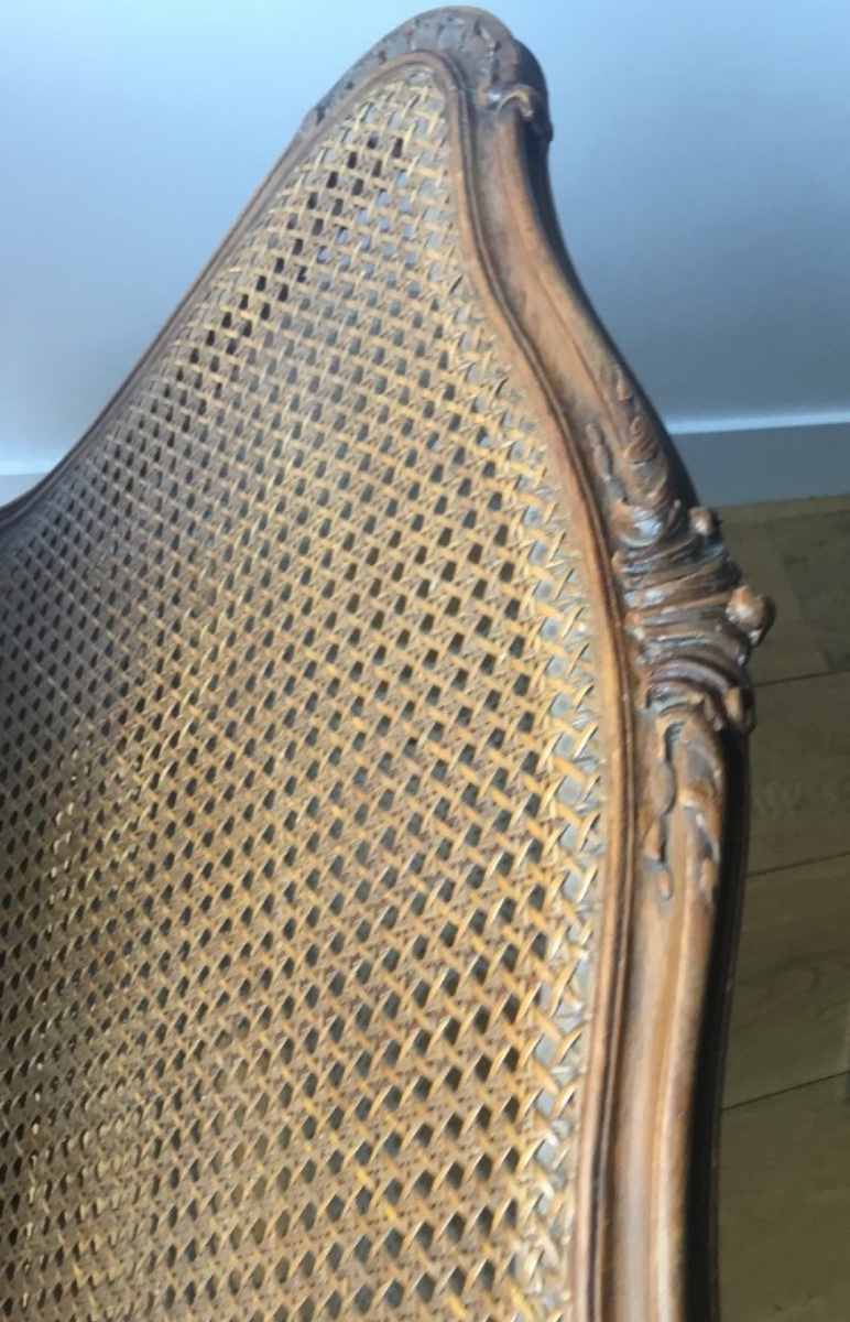 Important Louis XV Style Magazine Rack In Carved Wood And Double Caning-photo-5