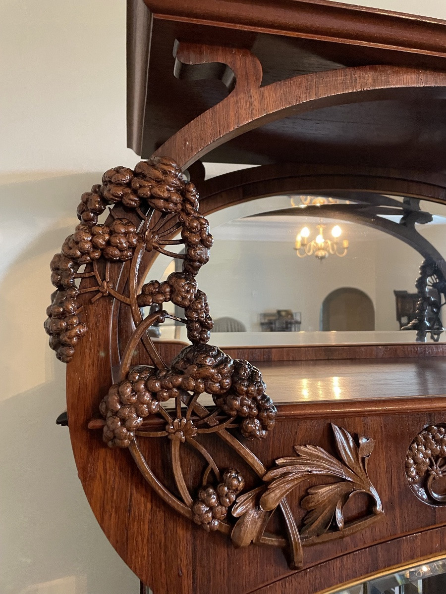 Vitrine Art Nouveau, Décor Aux Ombellifères, Palissandre -photo-5