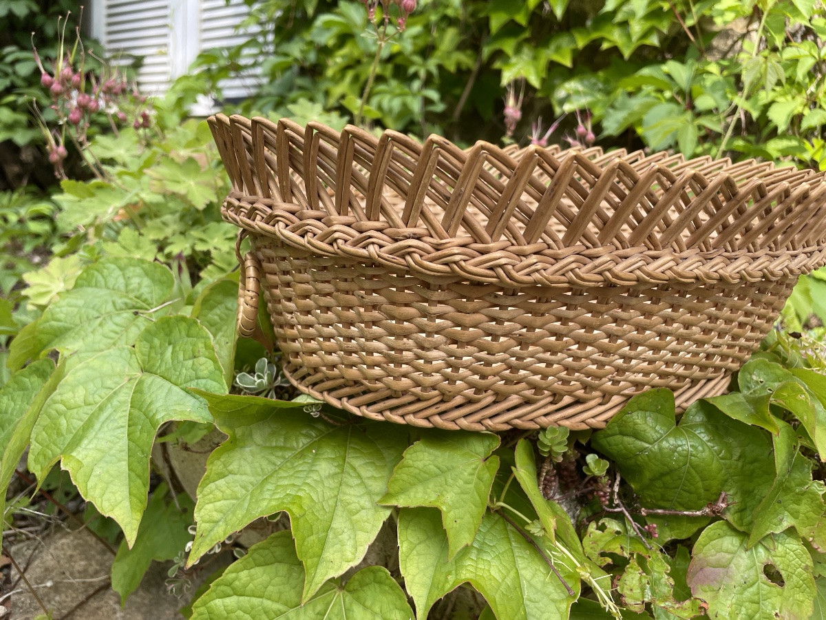 Art Populaire, petit panier à laine tressé-photo-2
