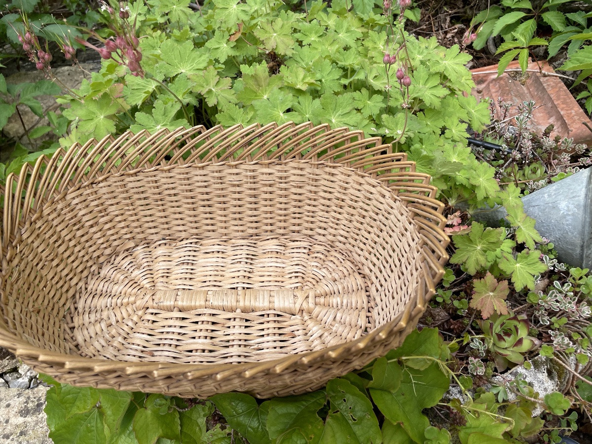 Art Populaire, petit panier à laine tressé-photo-2