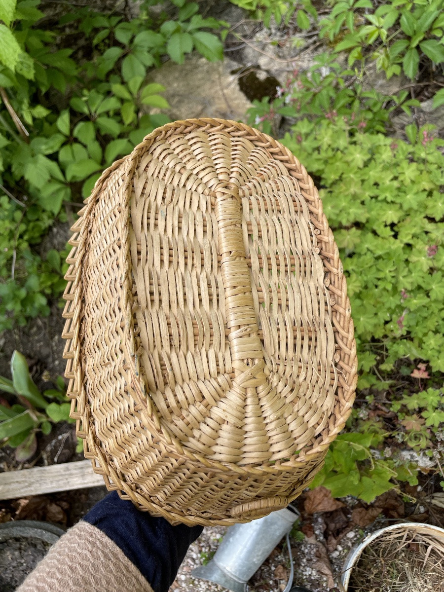 Art Populaire, petit panier à laine tressé-photo-5