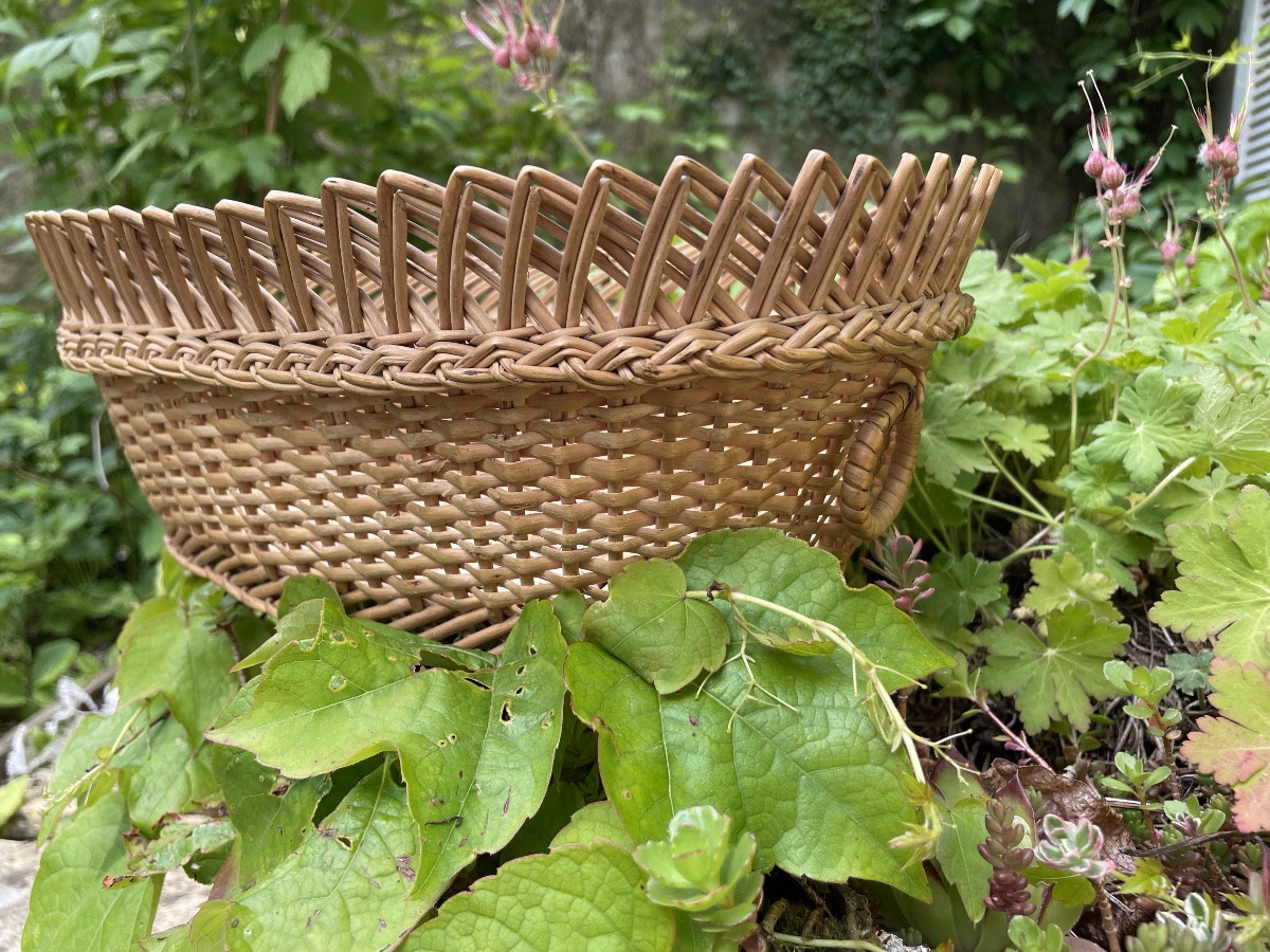 Art Populaire, petit panier à laine tressé-photo-7