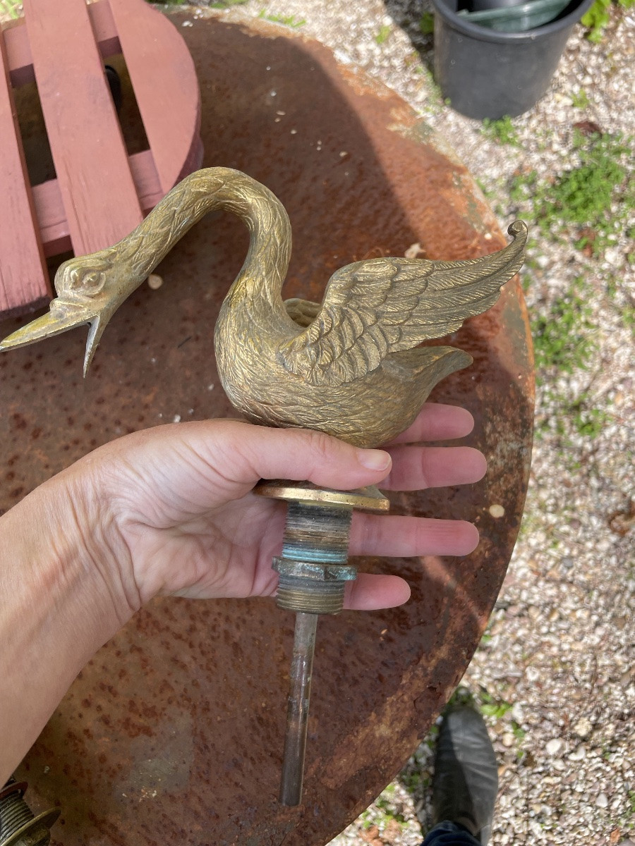 Robinet décoratif en bronze doré Cygne -photo-4