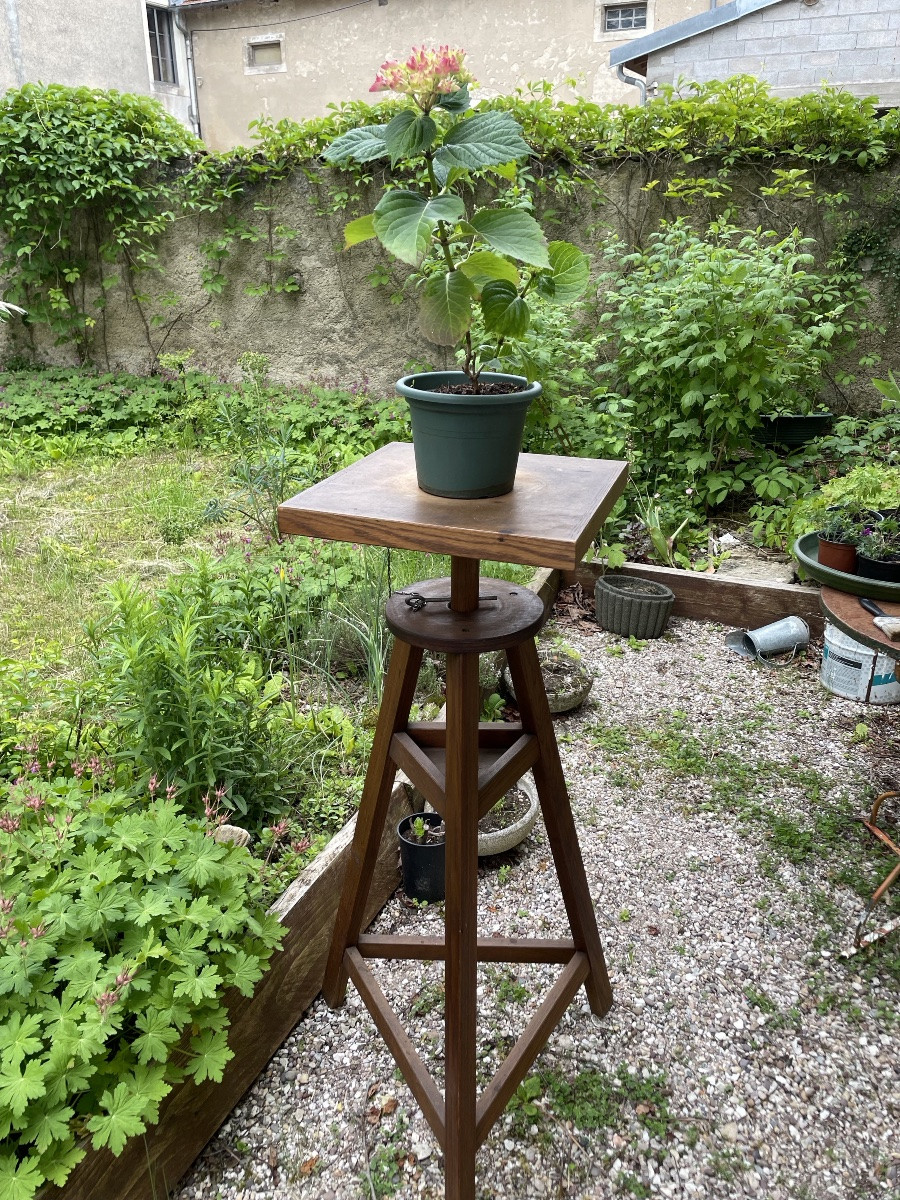 Haute Sellette d’atelier de sculpteur en chêne-photo-4