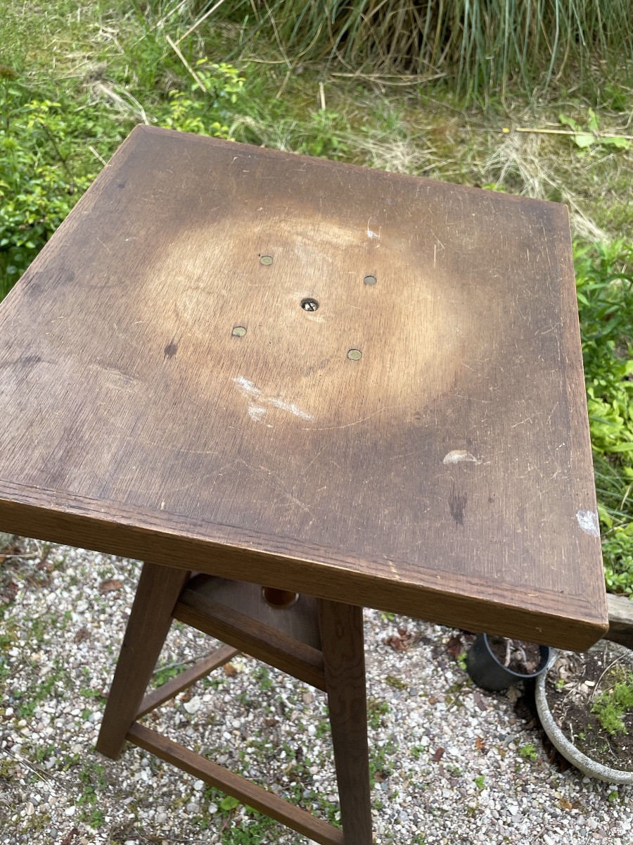 Haute Sellette d’atelier de sculpteur en chêne-photo-4