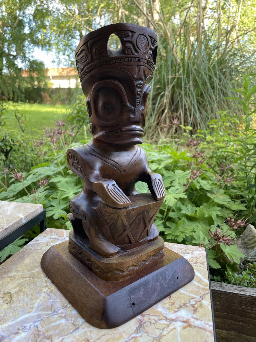Océanie , grand Tiki en bois exotique -photo-4