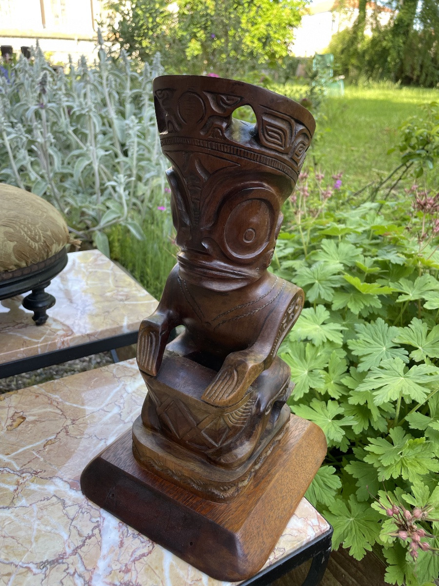 Océanie , grand Tiki en bois exotique -photo-1