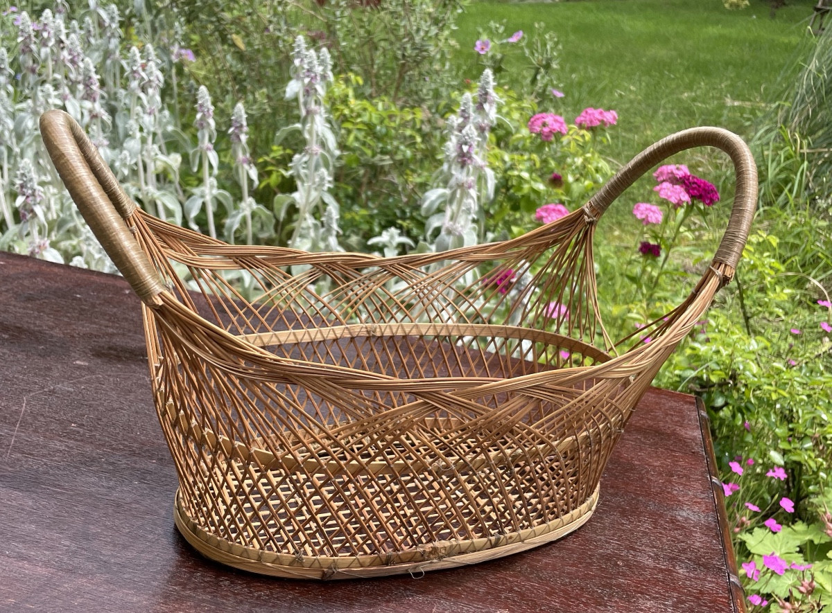 Folk Art Woven Basket 