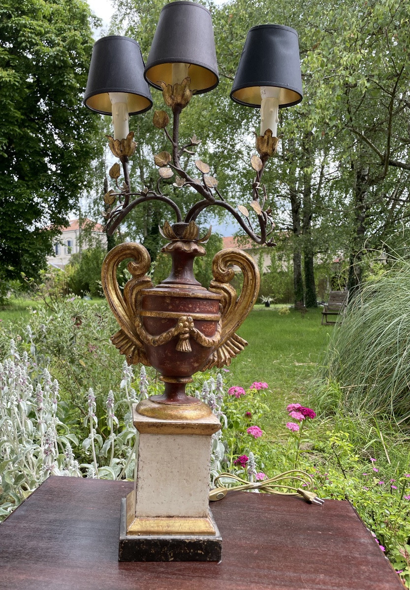 Grande lampe torchère à trois feux -photo-3