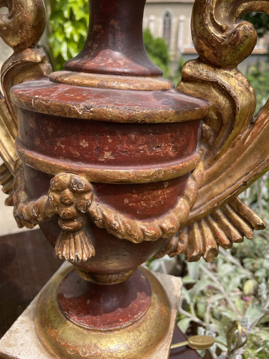 Grande lampe torchère à trois feux -photo-6