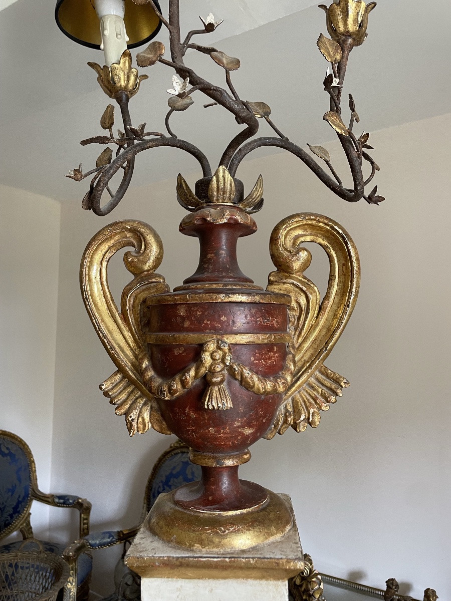 Grande lampe torchère à trois feux -photo-8