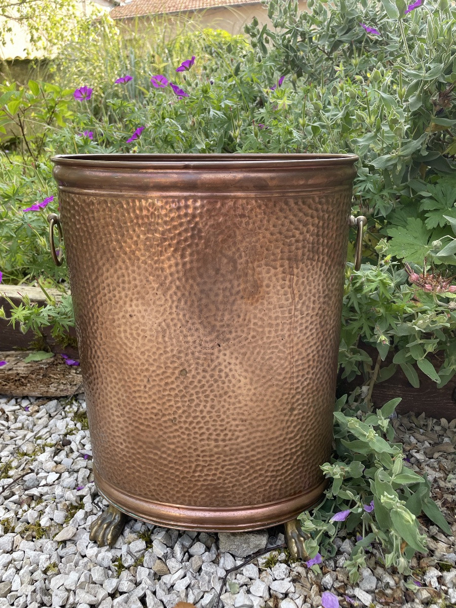 Copper Umbrella Stand With Claw Feet -photo-3