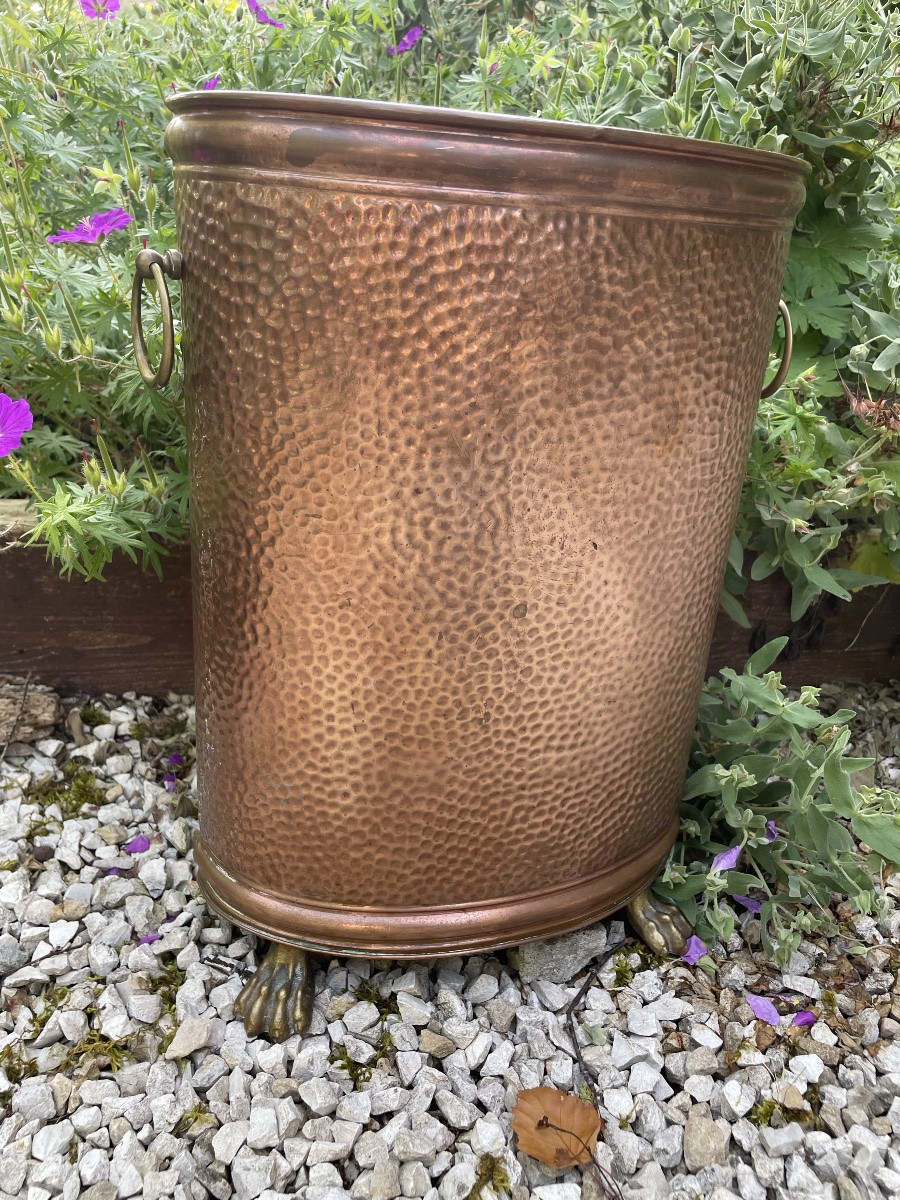 Copper Umbrella Stand With Claw Feet -photo-4