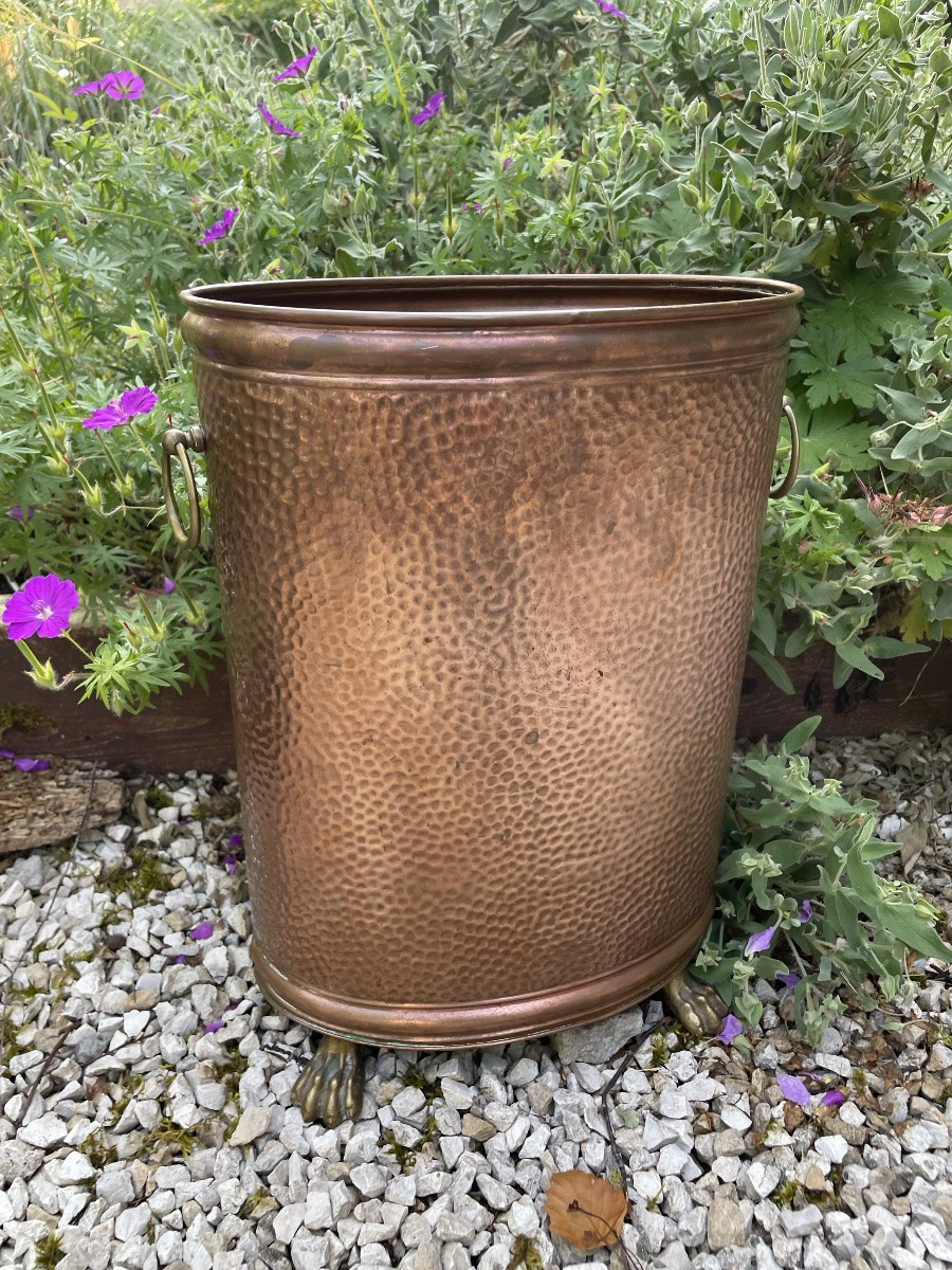 Copper Umbrella Stand With Claw Feet -photo-5
