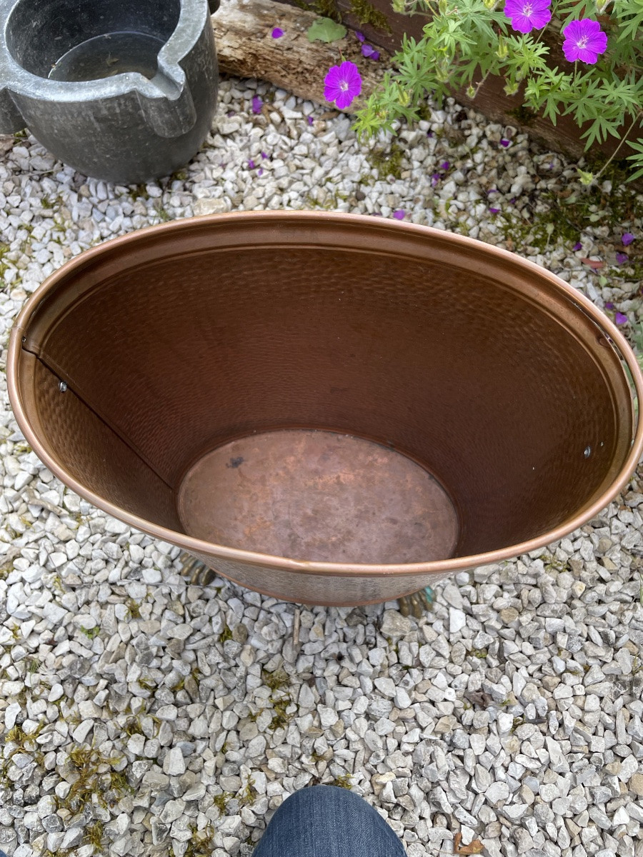 Copper Umbrella Stand With Claw Feet -photo-6