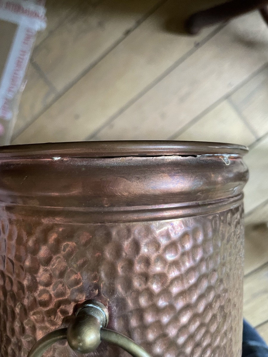 Copper Umbrella Stand With Claw Feet -photo-8