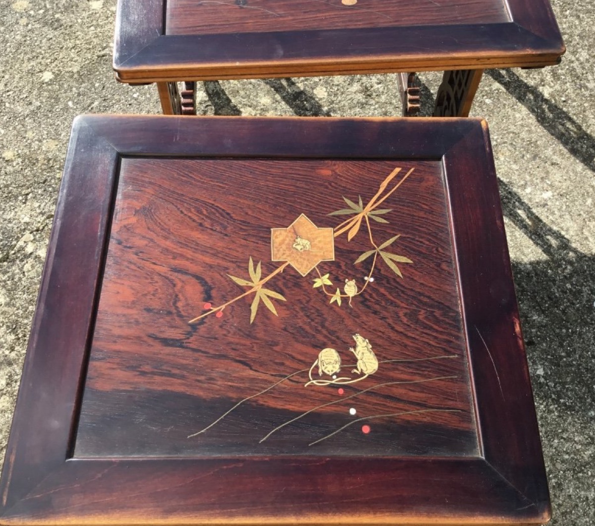Attr Gabriel Viardot Set Of 4 Japanese-style Nesting Tables-photo-2