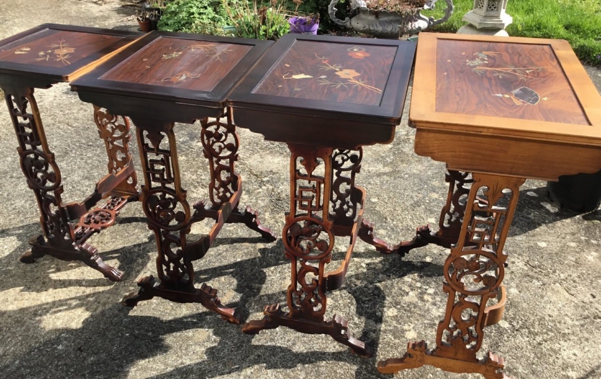 Attr Gabriel Viardot Set Of 4 Japanese-style Nesting Tables