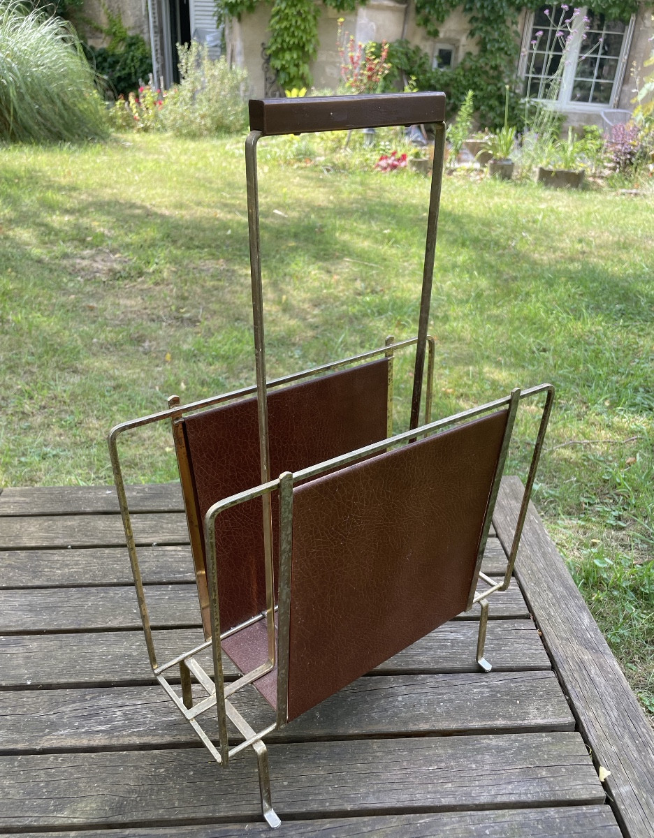 Porte-revue métal doré, vers 1970 
