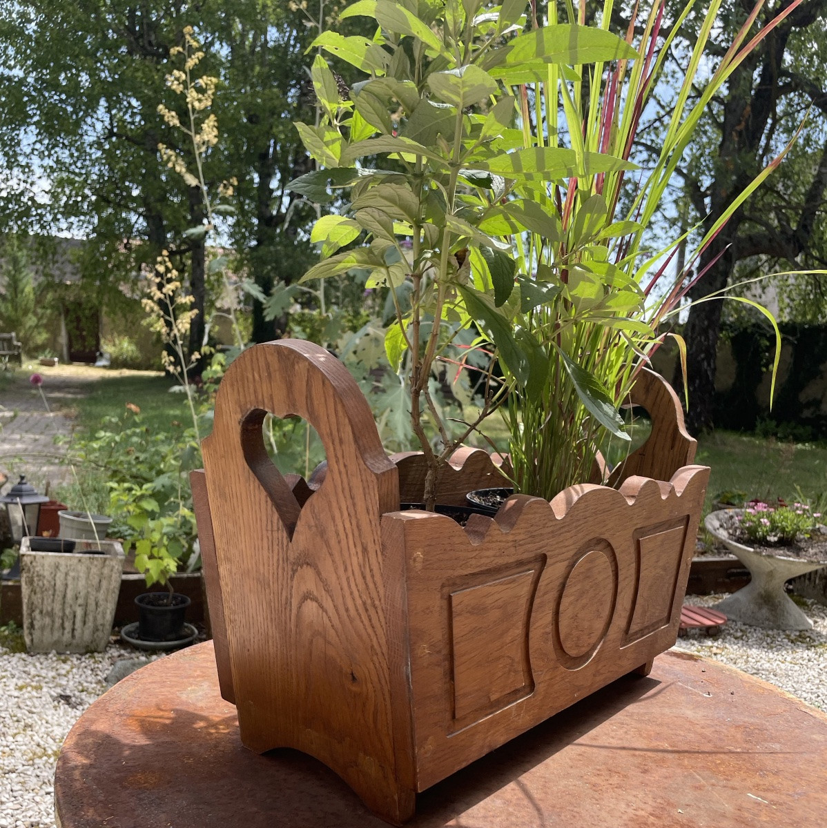 Folk Art Heart Planter -photo-4