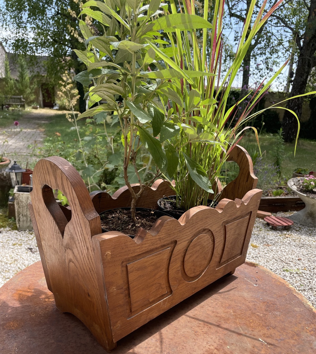 Folk Art Heart Planter 