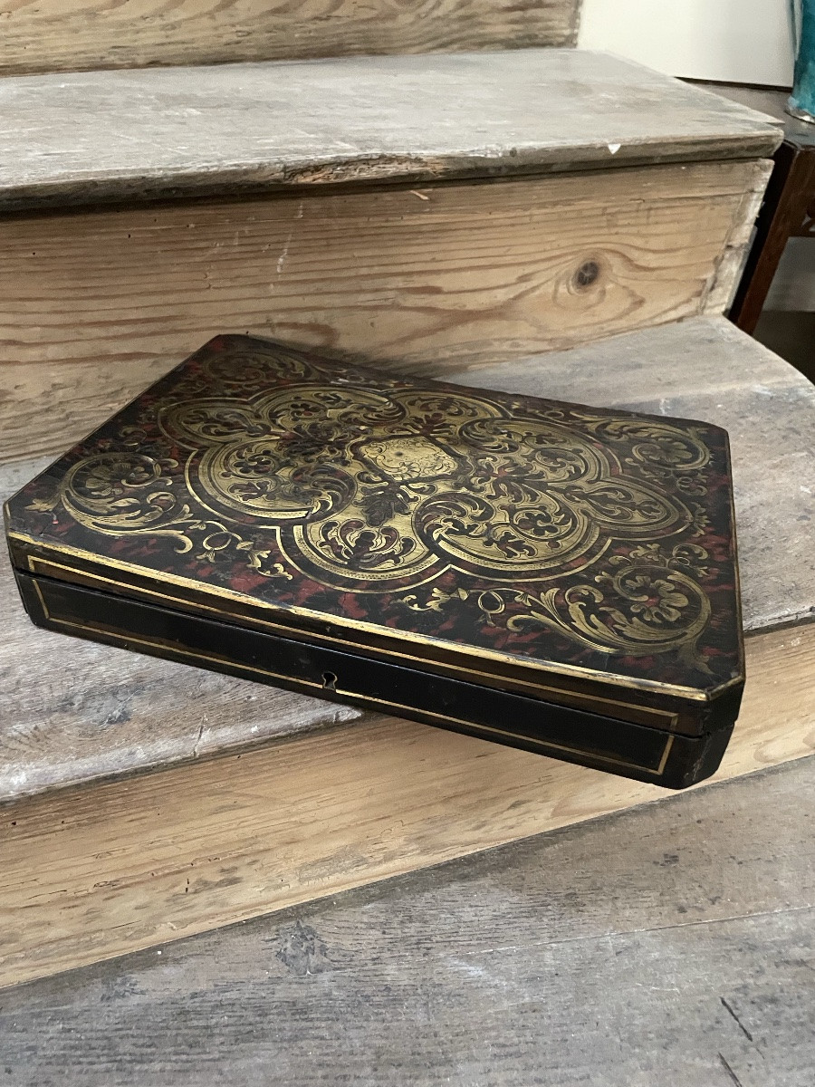 Boulle Marquetry Box, Napoleon III Period, Second Empire -photo-2