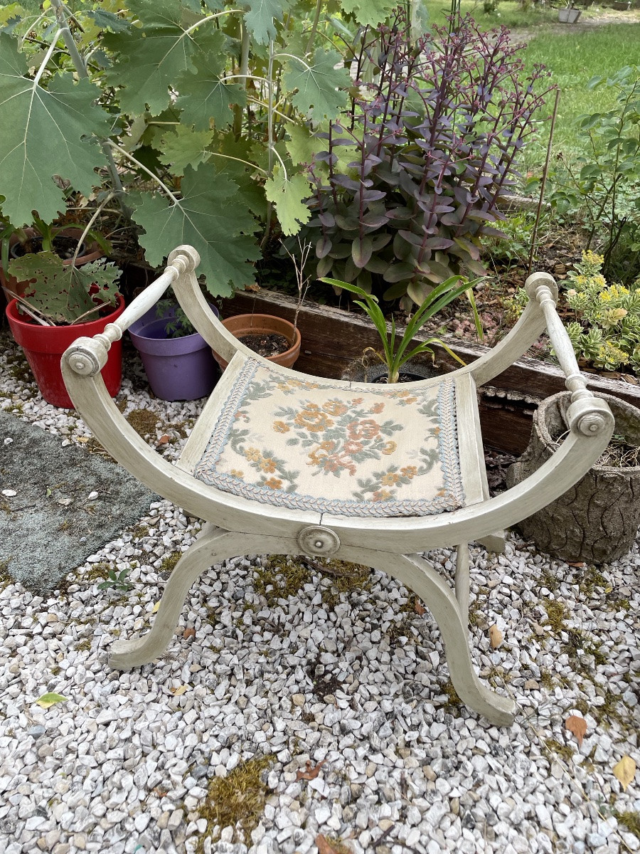 Pouf Curule  Recouvert De velours -photo-2