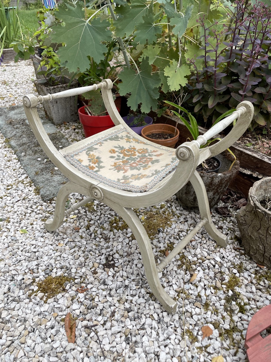 Pouf Curule  Recouvert De velours -photo-2