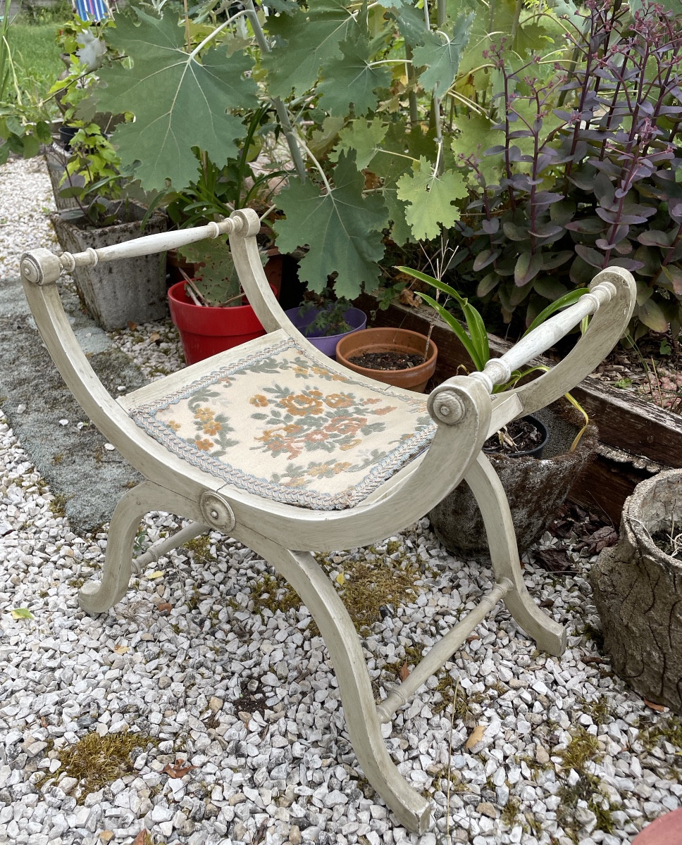 Pouf Curule  Recouvert De velours 