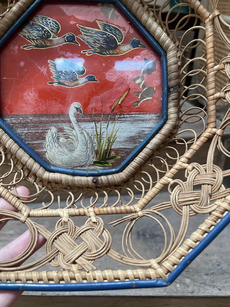 Small Openwork Basket With Painted Decoration -photo-5