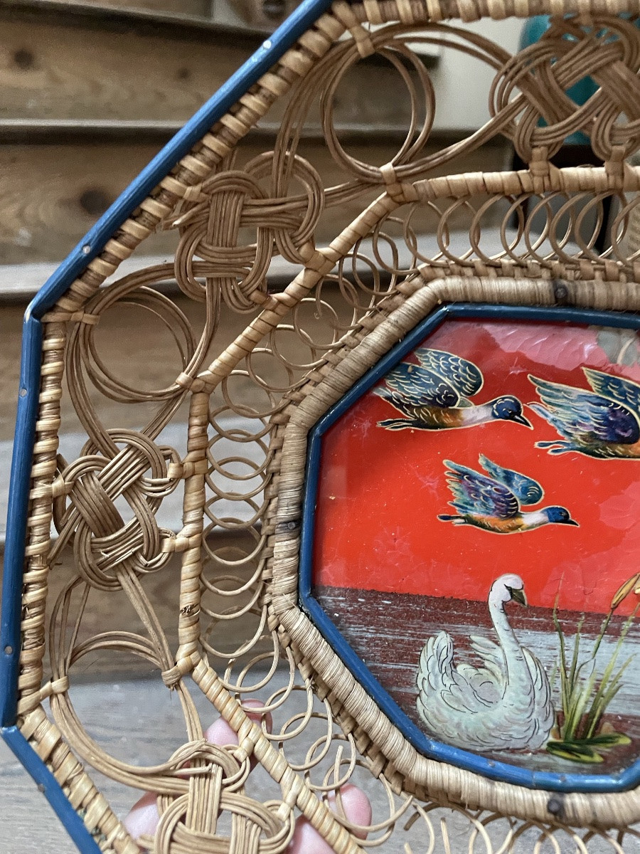 Small Openwork Basket With Painted Decoration -photo-7