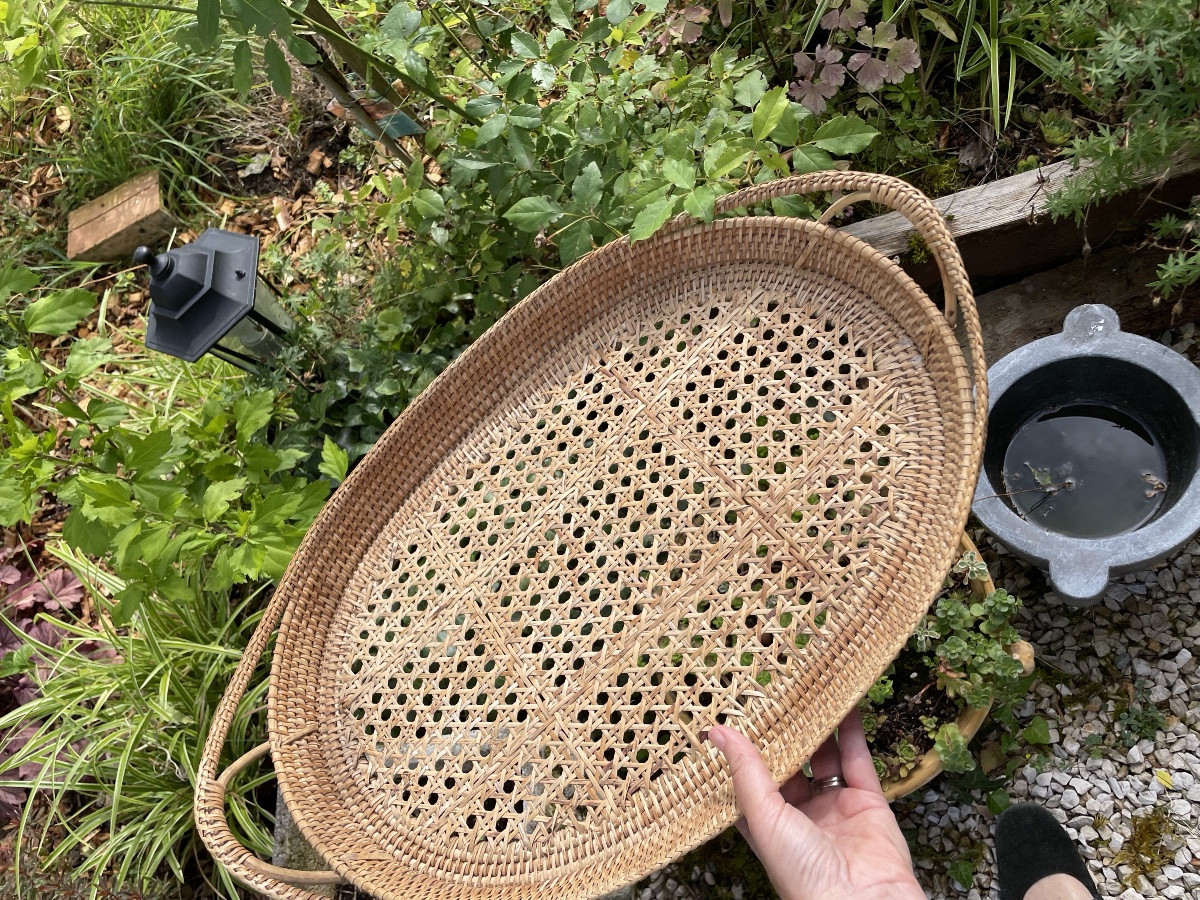Large Woven Wicker Serving Tray-photo-3
