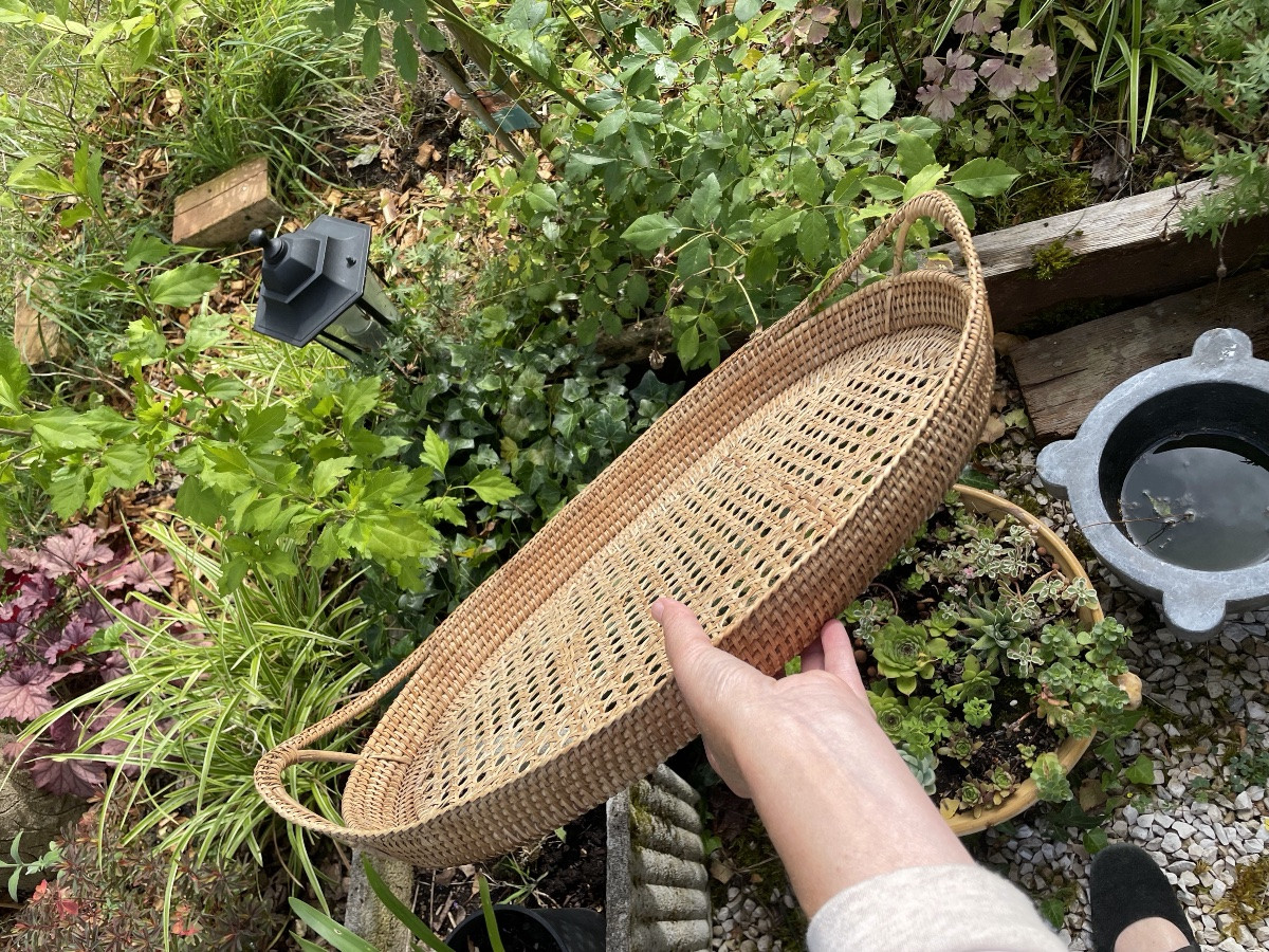 Large Woven Wicker Serving Tray-photo-4