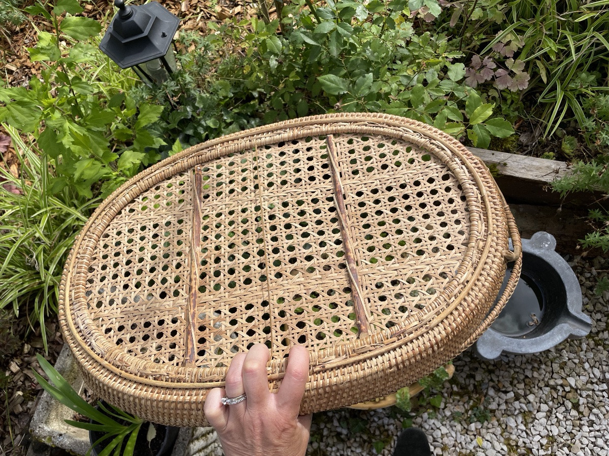 Large Woven Wicker Serving Tray-photo-3