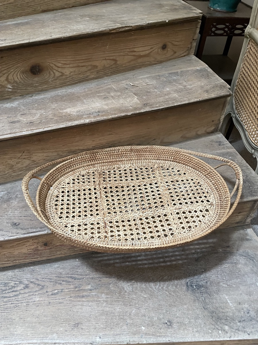Large Woven Wicker Serving Tray-photo-5