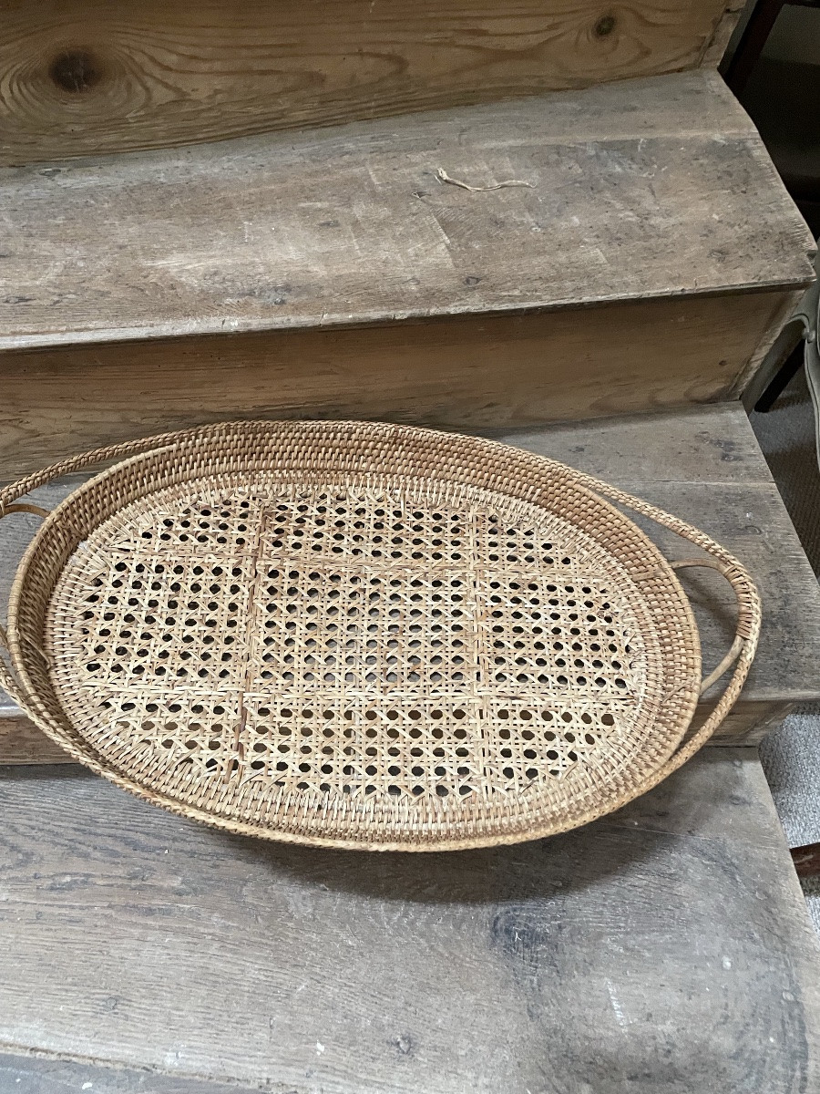 Large Woven Wicker Serving Tray-photo-6