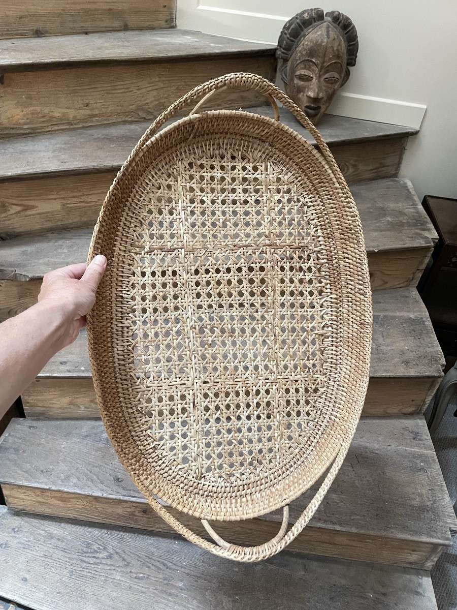 Large Woven Wicker Serving Tray-photo-8