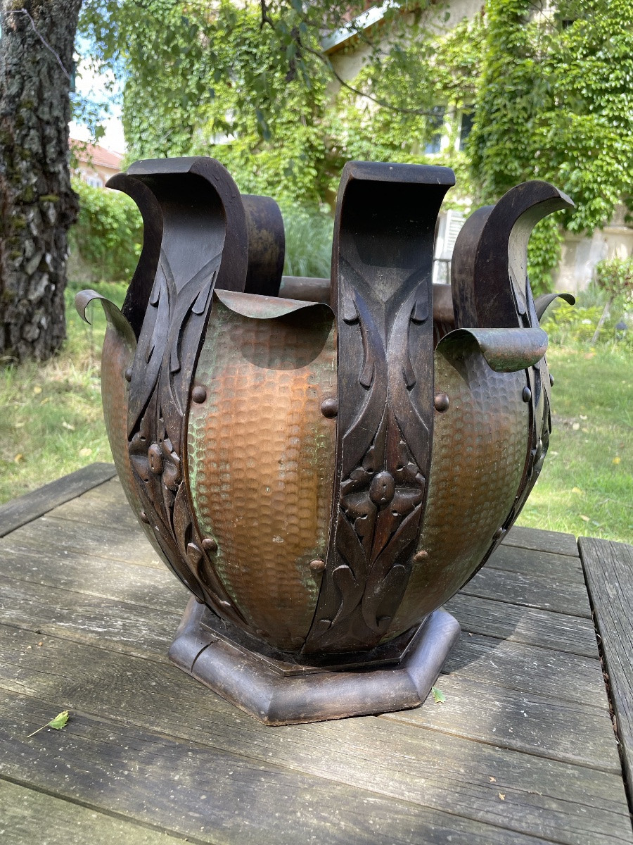 Art Deco Period Flower Pot, Arts And Crafts -photo-4