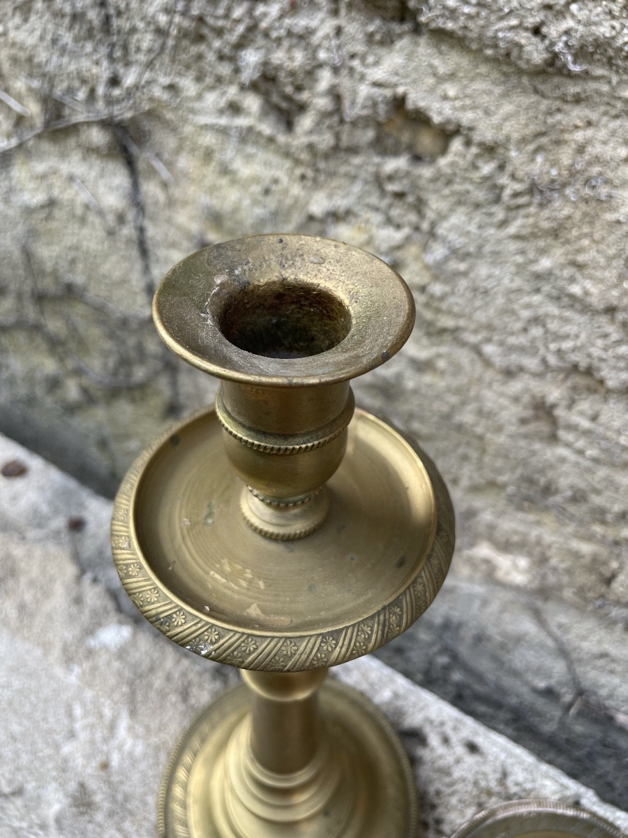 The Pair Of Restoration Bronze Candlesticks-photo-4