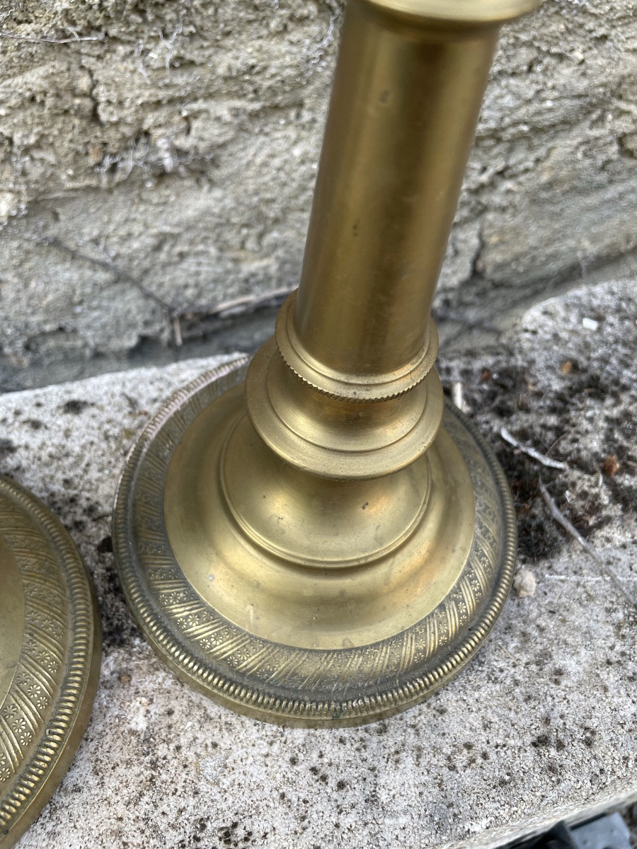 The Pair Of Restoration Bronze Candlesticks-photo-1
