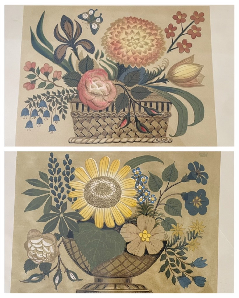 Folk Art: The Pair Of Naive Prints By David Grose 