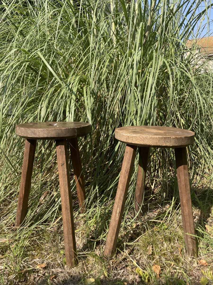 The Pair Of Brutalist Stools-photo-5