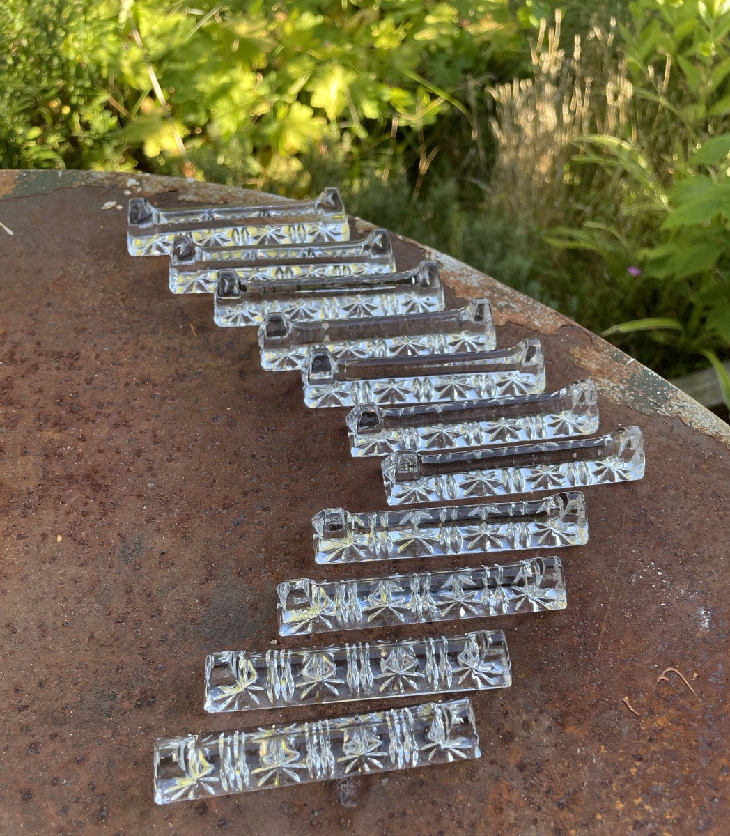 The Set Of 11 Cut Crystal Knife Holders-photo-2