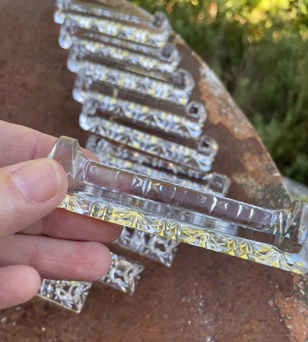 The Set Of 11 Cut Crystal Knife Holders-photo-4