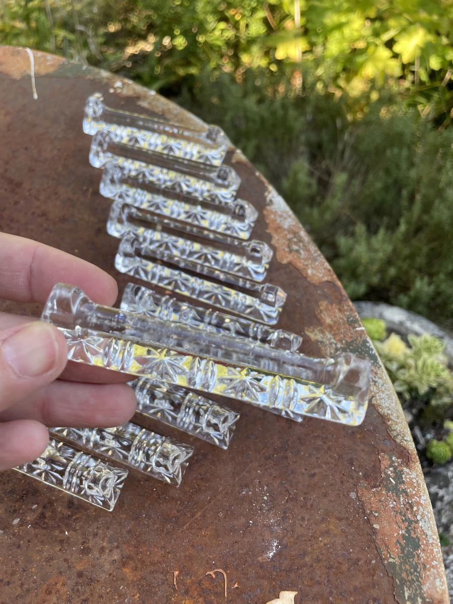 The Set Of 11 Cut Crystal Knife Holders-photo-1