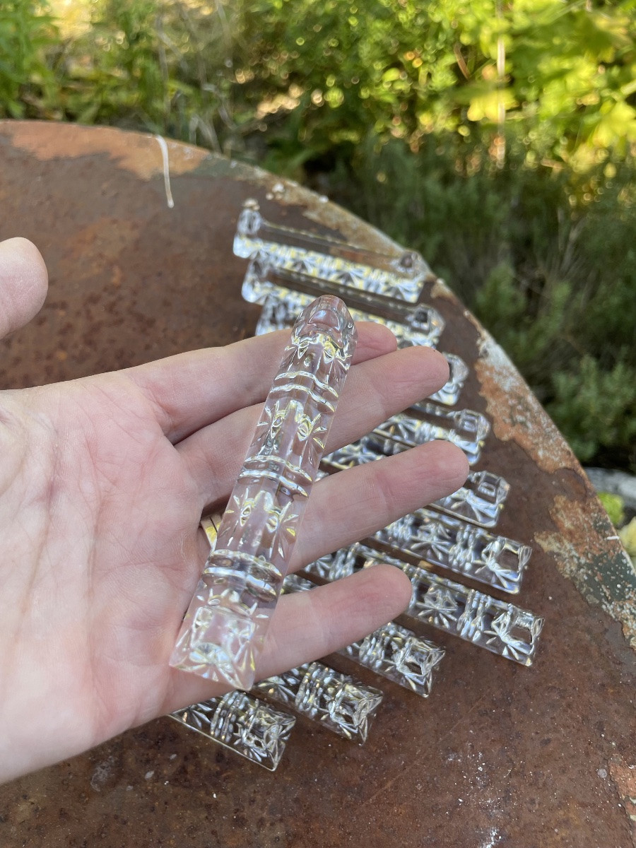 The Set Of 11 Cut Crystal Knife Holders-photo-4